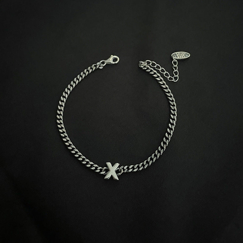 Sterling Silver Initial Letter Bracelet